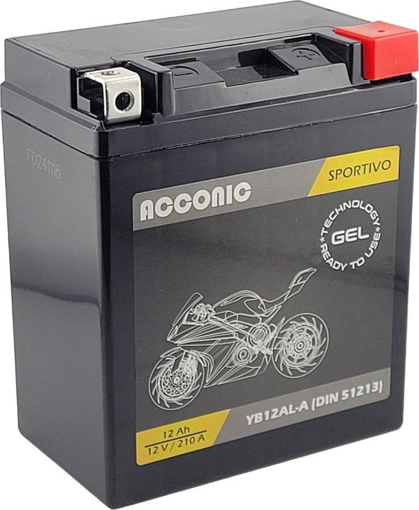 Immagine prodotto Acconic Sportivo GEL YB12AL-A Motorradbatterie 12 Ah 12V (DIN 51213) (12 V, 12 Ah)