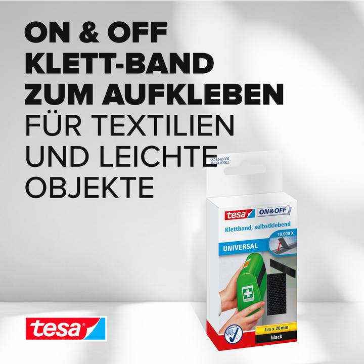 Produktbild tesa On&Off Klettband, selbstklebend (20 mm)