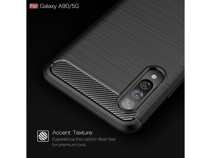 Produktbild Screenguard Samsung Galaxy A90 5G Hülle Carbon Brushed Soft TPU (Samsung Galaxy A90 5G)