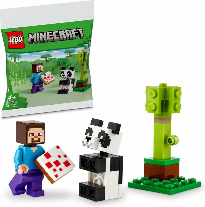 Actual product image Minecraft Steve with baby panda (30672, LEGO Minecraft)