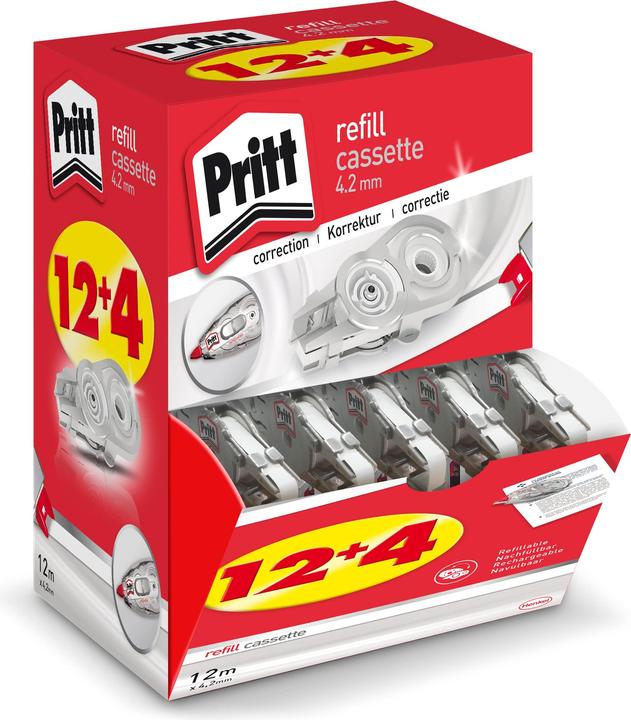 Actual product image Pritt Refill cartridge correction roller Use for product: correction roller Dimensions: 4.2 mm x 12 m (W