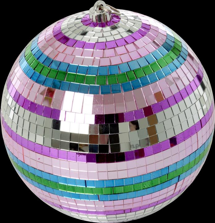 Immagine prodotto Rice - Disco Ball with Funky Stripes - Pink, Silver, Green, and Blue - Large (25 cm)