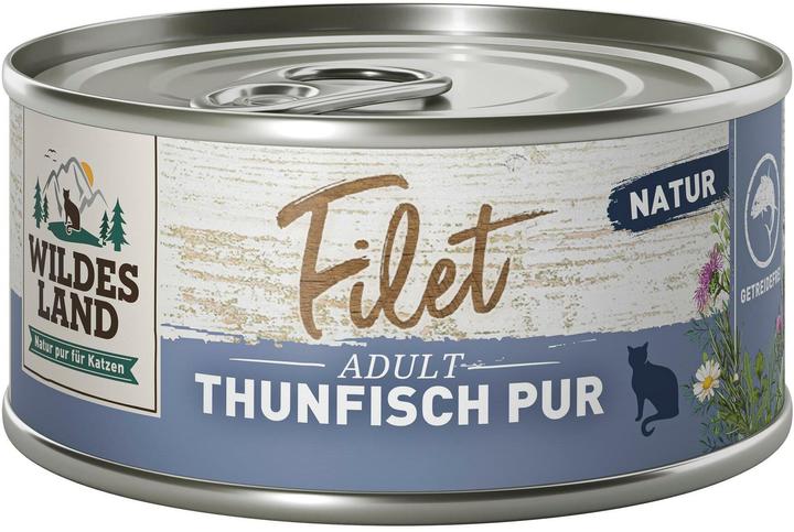 Produktbild Wildes Land Katzen-Snack Filet Thunfisch Pur 12 x 80 g (Adult, 12 Stk., 960 g)