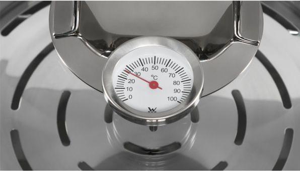 Produktbild WMF Kochtopf Dampfgarer rund 28cm Glasdeckel Silikonrand Vitalis Edelstahl (EU-Stecker)