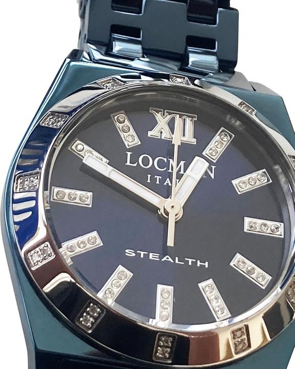 Produktbild Locman Italy Damenuhr Stealth mit Diamanten 0,51 ct. blau Ref.0204DB (Analoguhr, 33 mm)