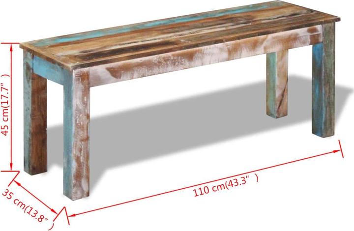 Produktbild VidaXL Bank Altholz 110x35x45 cm,Farbe: Mehrfarbig,Material (35 cm)