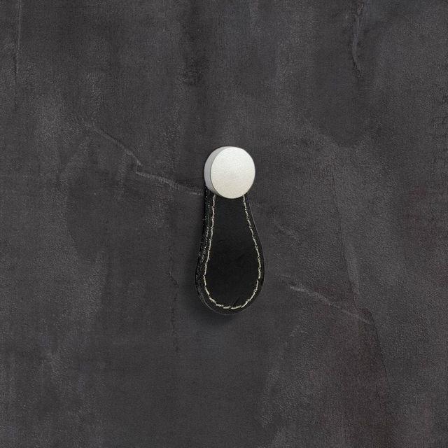 Produktbild Hettich Knopf Galati Leder schwarz