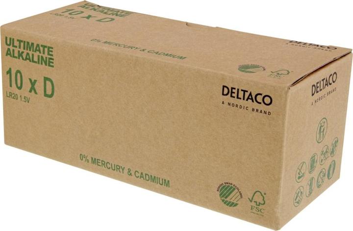 Image du produit Deltaco Piles alcalines Ultimate, L (10 pcs, D)