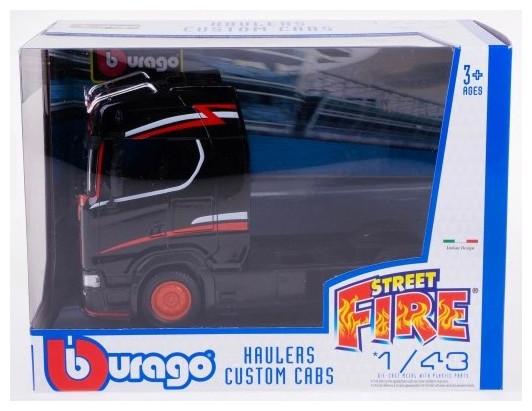 Produktbild Bburago Diecast 1:43 Street Fire Haulers Custom Cabs SCANIA 770S Black Ages 3+ 18-32207
