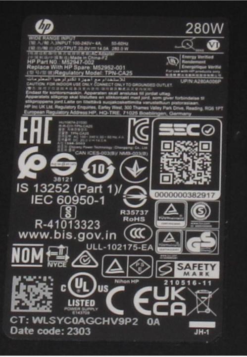 Immagine prodotto HP M52947-003 (280 W)