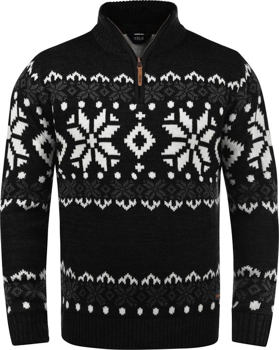 Actual product image Solid Norwin Men's Jumper Chunky Knit Pullover Troyer (L)