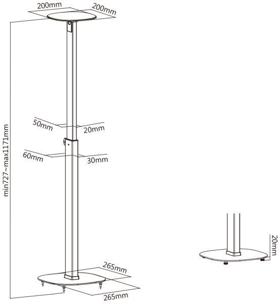 Image du produit myWall HS 23 L (1 paire, Support, Réglable en hauteur)