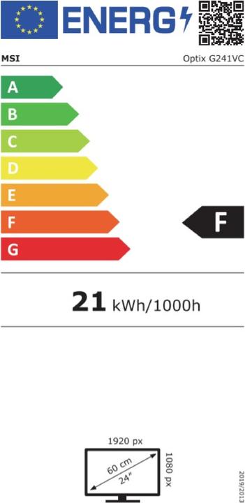 Energie-Label MSI Optix G241VC (1920 x 1080 Pixel, 23.60")