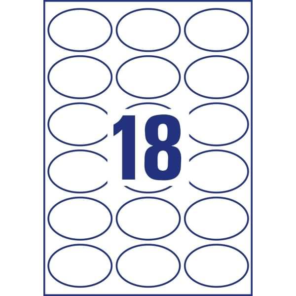 Produktbild Avery Zweckform Kennzeichnungs-Etiketten, oval, 63,5x42,3 mm dunkelgrau, permanent, unbehandeltes Papier