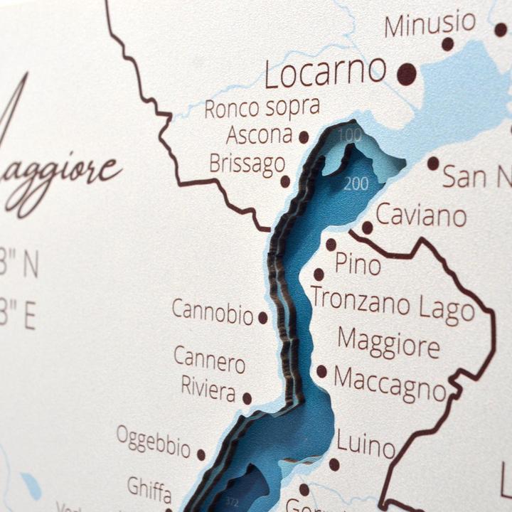 Actual product image Enjoy The Wood Lake Maggiore - wooden nautical chart (30 x 45 cm)
