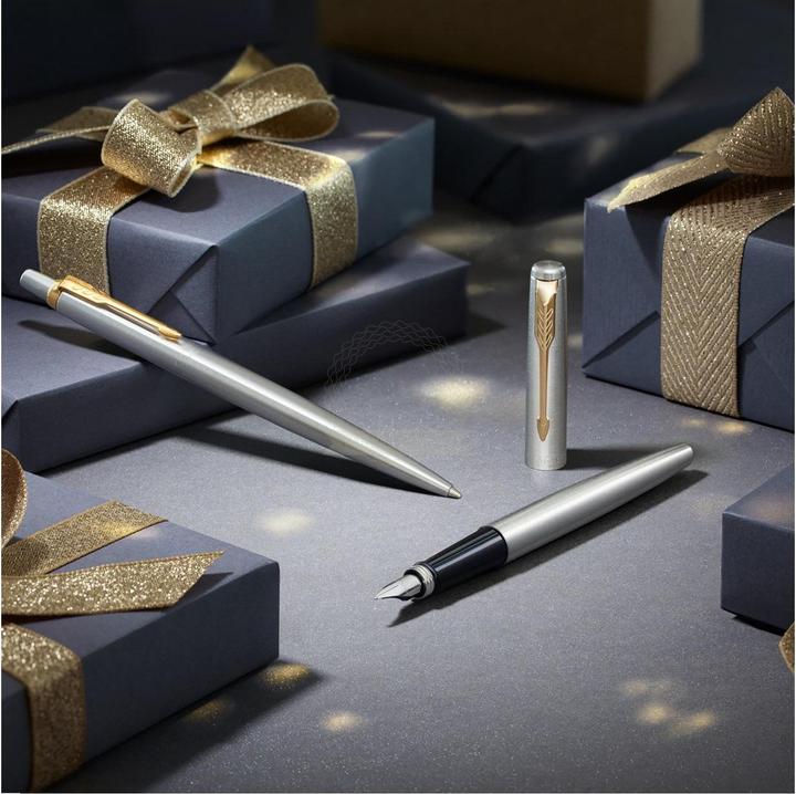 Produktbild Parker Pen Schreibgeräte-Set JOTTER Edelstahl G.C. Inhalt: 1 Kugelschreiber, Strichstärke: M (Gold, Schwarz, Chrom, 2 x)
