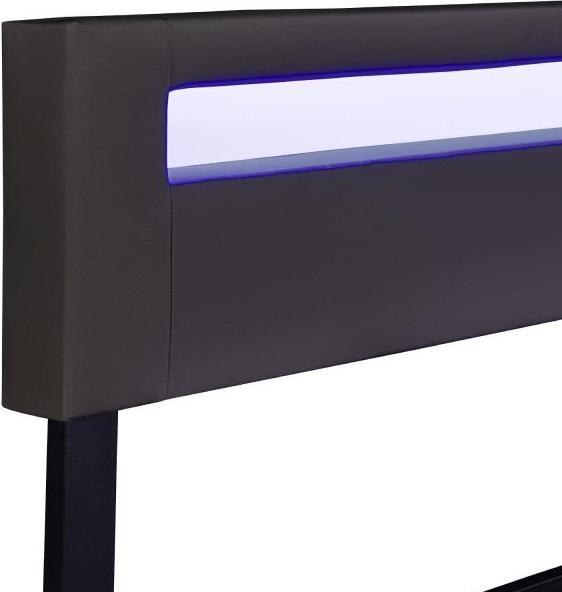 Immagine prodotto Juskys Letto imbottito a LED Parigi (160 x 200 cm)
