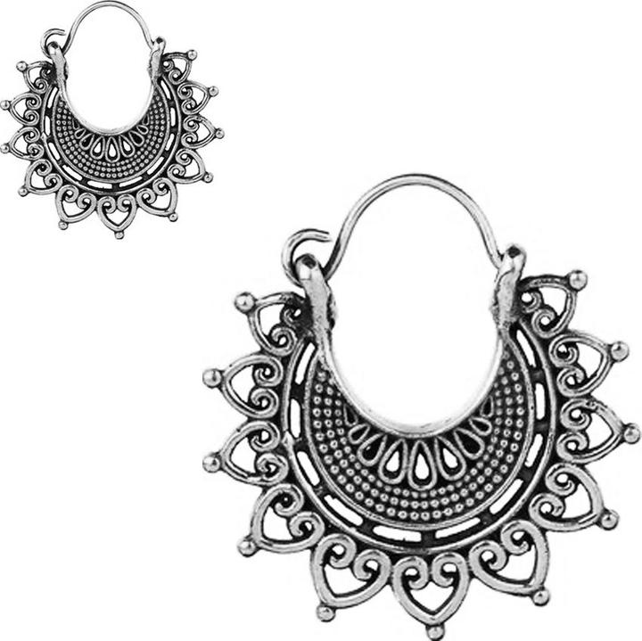 Produktbild Star Piercing Ohrring silber Herzen mit Kugel (Messing)