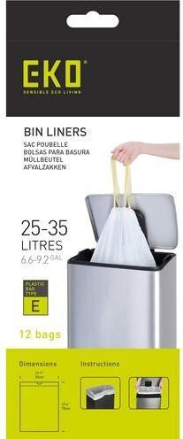 Markenlos Müllbeutel Eko Typ E 25-35L PE Weiss (72 x, 35 l)