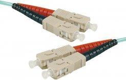 Actual product image Générique SC-UPC/SC-UPC duplex multimode OM4 50/125 fibre patch cable aqua blue - 2 m (2 m)