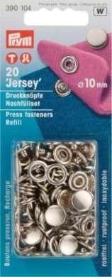 Produktbild Prym Druckknopf Jersey Kappe, nachfüllen, silber 10 mm, Karte 20 Stk.