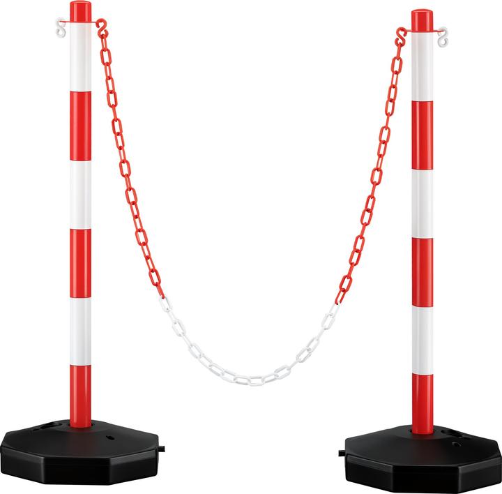 Wiltec Barrière de parking 80x28x28cm Poteau de blocage Chaîne Borne de blocage