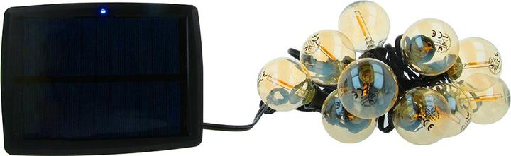 Forever Light Solar Girlande 5,5m +10 LED Glühbirnen Glühfaden gold E12 G40 IP44 (5.50 m)
