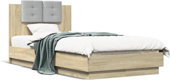Image du produit VidaXL Cadre de lit avec tête de lit Chêne Sonoma (90 x 190 cm)