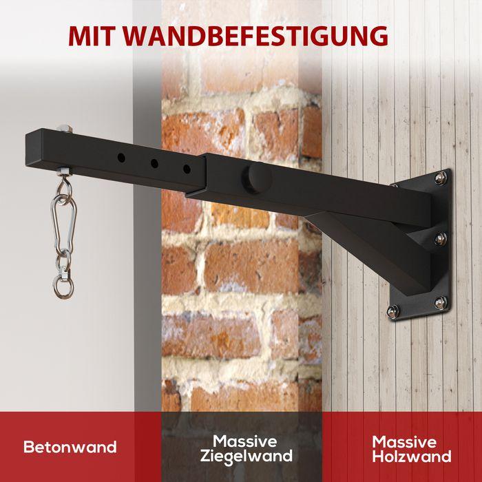 Actual product image Swisshandel24 Boxsack Wandhalterung einstellbar, Stahl, schwarz