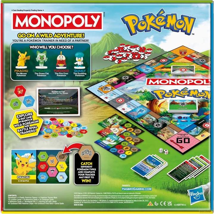 Actual product image Hasbro Monopoly Pokémon Edition Board Game - English Version (English)