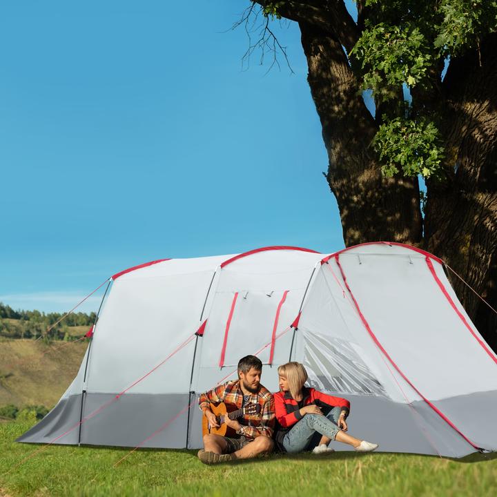 Actual product image Outsunny Camping tent with ground spikes, tensioning ropes and carrying bag (Tunnel tent, 8.50 kg, 8 persons)