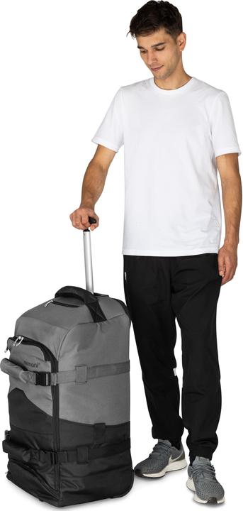 Immagine prodotto Normani Reisetasche mit Rucksackfunktion 90L mit Regenüberzug Schwarz/Grau (90 l, L (90 - 115l))
