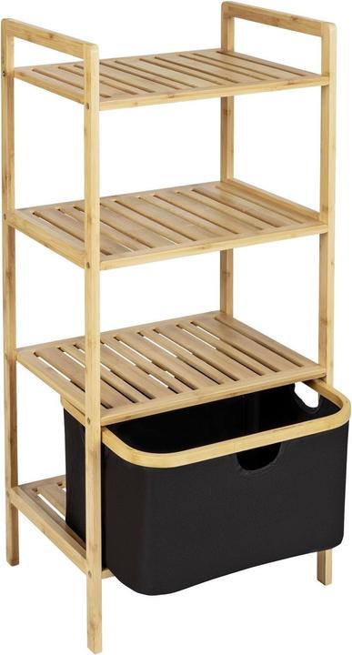 Actual product image Wenko Ecori Shelf 44 x 93.5 cm, Nature/Black (10 x 36 x 96 cm)