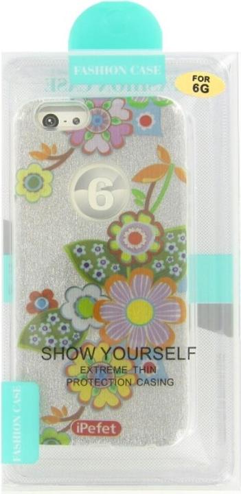 Produktbild OEM Silikonhülle iPhone 6 mit Glitzer-Blumenmuster (Apple iPhone 6)
