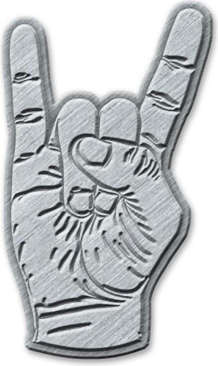 Generic Die Cast Devil Horns Badge