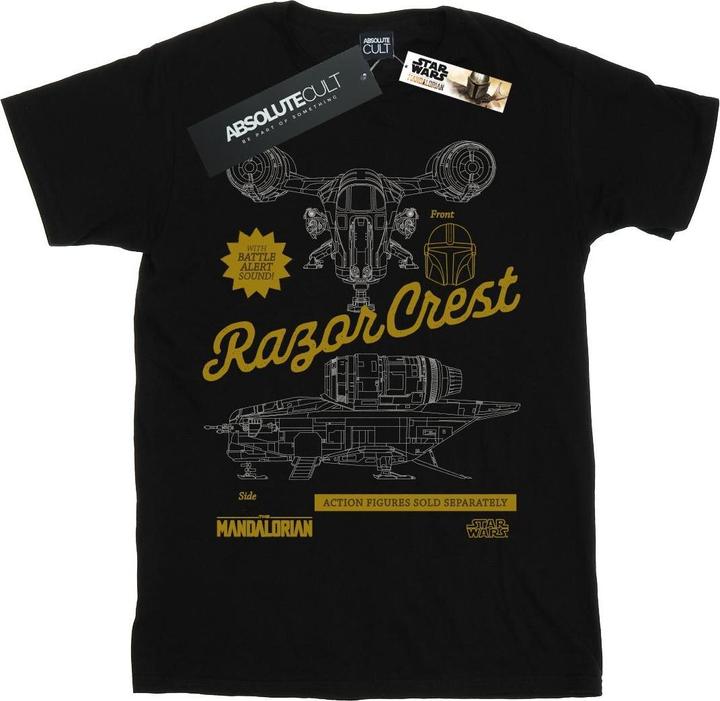 Actual product image Star Wars Mens The Mandalorian The Razor Crest T-Shirt (5XL)