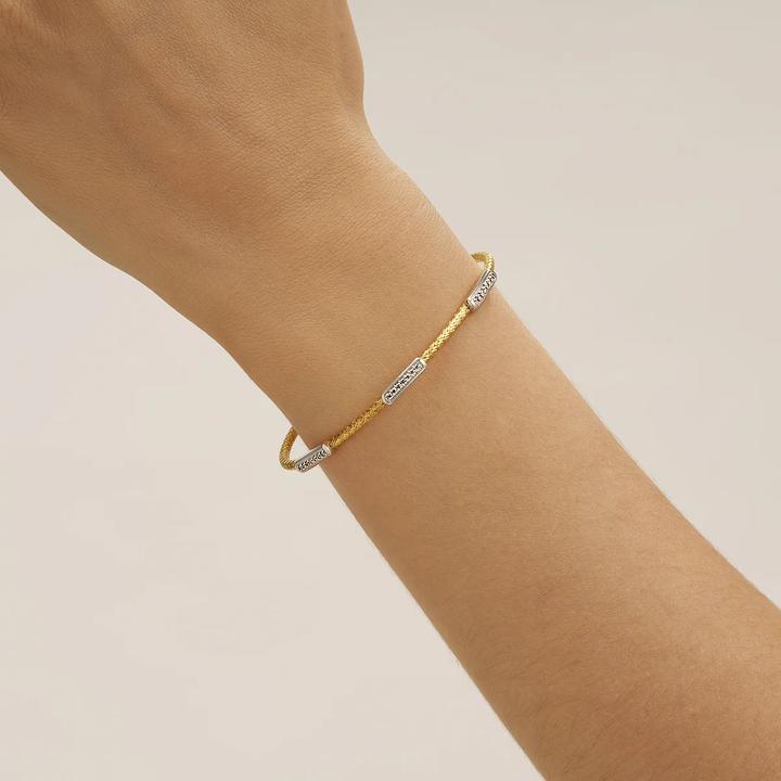 Immagine prodotto Charles Garnier Bracciale in argento bicolore, ossido di zirconio (6 cm, Ossidi di oro, argento e zirconio)