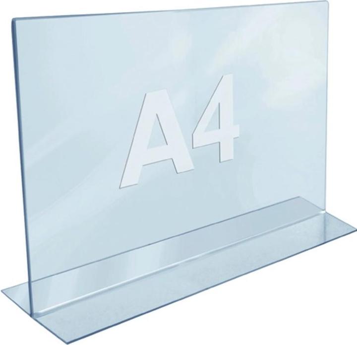 Produktbild Twinco Tischaufsteller DIN A4 quer Acryl transparent freistehend (A4)