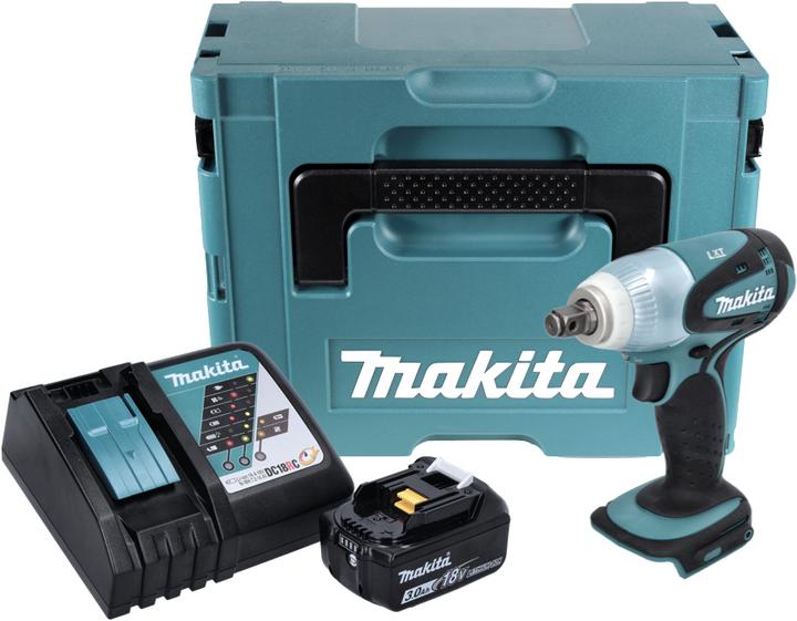 Actual product image Makita DTW 251 RF1J Battery impact wrench 18 V 230 Nm 1/2" + 1x battery 3.0 Ah + charger + Makpac (Rechargeable battery operated)