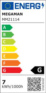 Energy Label Megaman LED lamp (E27, 7 W, 470 lm, 1 x, G)