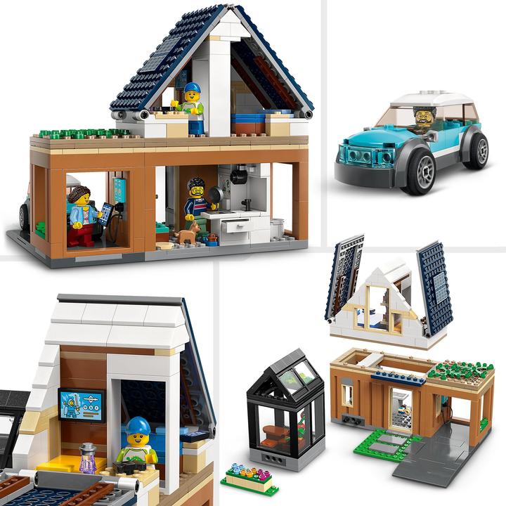 Image du produit LEGO Maison familiale avec voiture électrique (60398, LEGO City)
