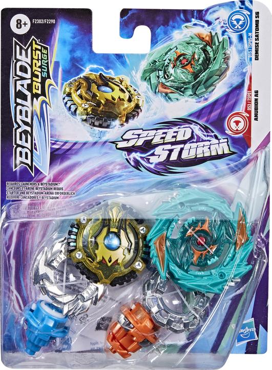 Immagine prodotto Hasbro Beyblade Burst Surge Speedstorm Demise Satomb S6 e Anubion A7 (Inglese, Francese, Tedesco, Italiano)