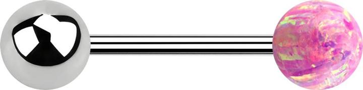 Image du produit Star Piercing Micro Barbell argent avec boule et boule opale rose (Acier chirurgical 316L, sans laiton)