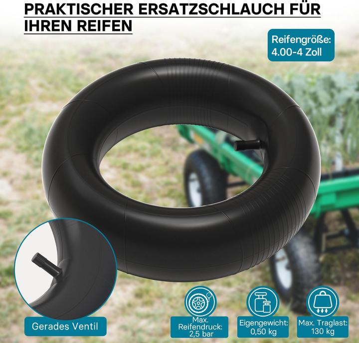 Actual product image Wiltec Inner tube for lawn mower tyre 11X4.00-4 with straight valve stem garden tractor (Lawn mower, Garden machinery spare parts)