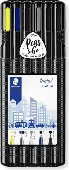 Produktbild Staedtler Schreibset triplus black mobile office Inhalt: 1x Fineliner triplus schwarz & blau (334-3, 334-9) (Bunt, 1 x)