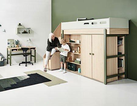 Actual product image Flexa Popsicle loft bed with stairs (90 x 200 cm)