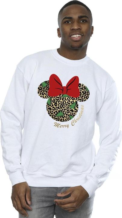 Actual product image Disney Mens Minnie Mouse Leopard Christmas Sweatshirt (3XL)