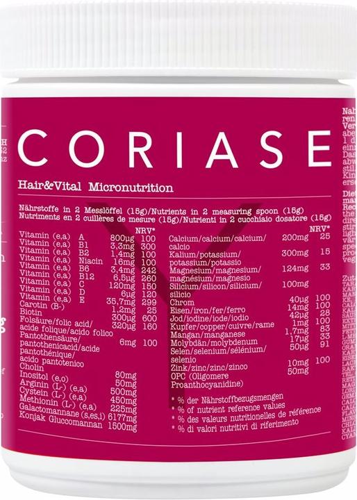 Nährwerte und Zutaten Coriase Hair & Vital Granulat Gran (1 Stück, Granulat, 524 g)