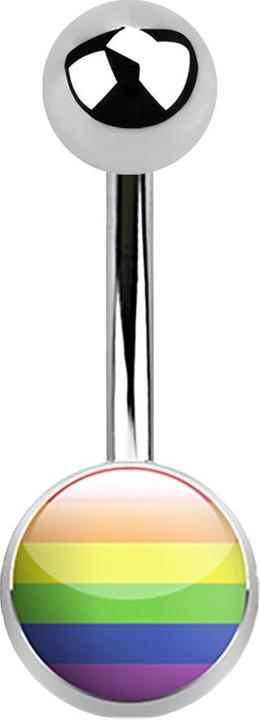 Actual product image Star Piercing Banana silver with rainbow colours (Surgical steel 316L, without brass)