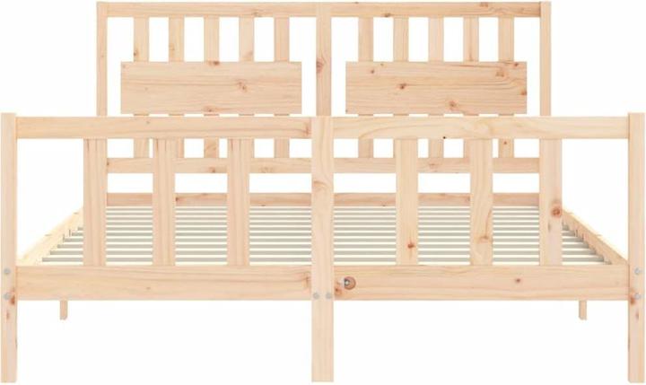 Image du produit VidaXL Massivholzbett mit Kopfteil 160x200 cm (160 x 200 cm)